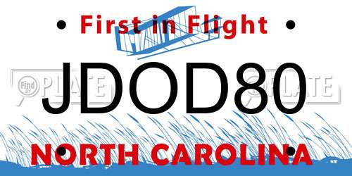 JDOD80 North Carolina License Plate