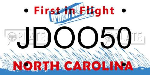 JDOO50 North Carolina License Plate