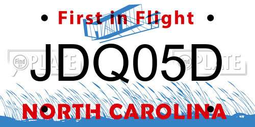 JDQ05D North Carolina License Plate
