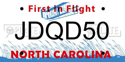 JDQD50 North Carolina License Plate
