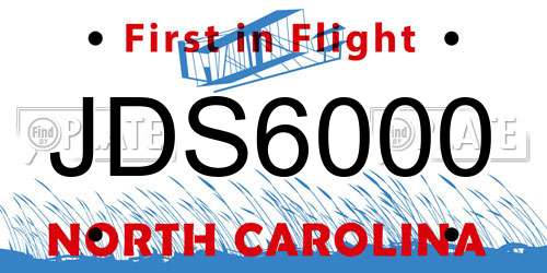 JDS6000 North Carolina License Plate