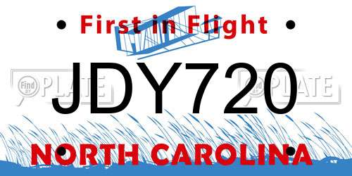 JDY720 North Carolina License Plate