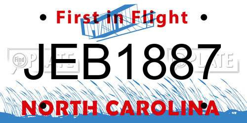 JEB1887 North Carolina License Plate