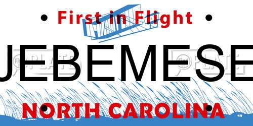 JEBEMESE North Carolina License Plate