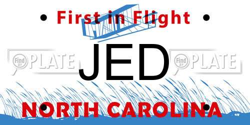 JED North Carolina License Plate