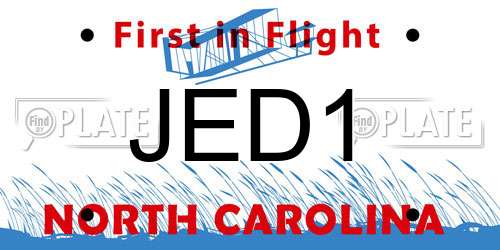 JED1 North Carolina License Plate