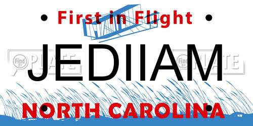 JEDIIAM North Carolina License Plate