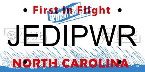 JEDIPWR North Carolina License Plate