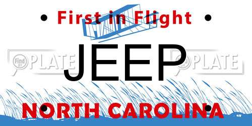 JEEP North Carolina License Plate