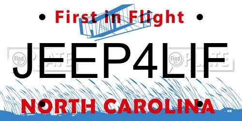 JEEP4LIF North Carolina License Plate