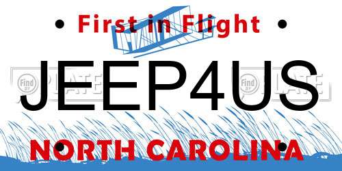 JEEP4US North Carolina License Plate