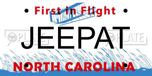JEEPAT North Carolina License Plate