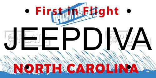 JEEPDIVA North Carolina License Plate