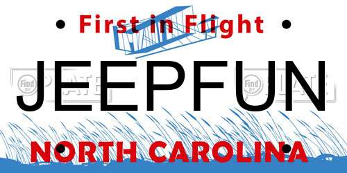 JEEPFUN North Carolina License Plate