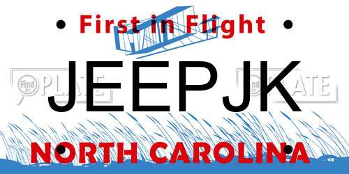 JEEPJK North Carolina License Plate