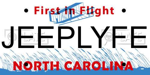 JEEPLYFE North Carolina License Plate