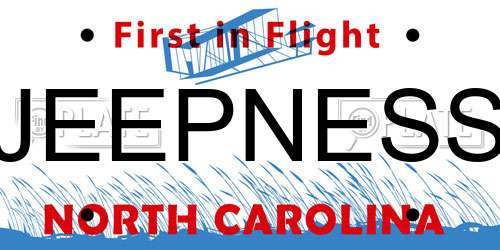 JEEPNESS North Carolina License Plate