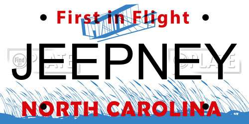 JEEPNEY North Carolina License Plate