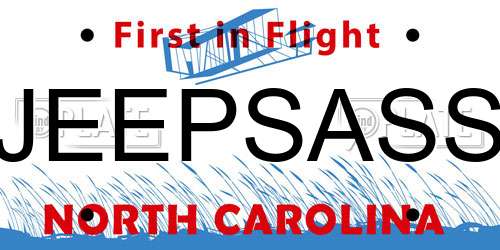 JEEPSASS North Carolina License Plate