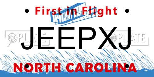 JEEPXJ North Carolina License Plate