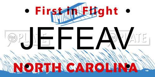 JEFEAV North Carolina License Plate