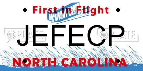 JEFECP North Carolina License Plate