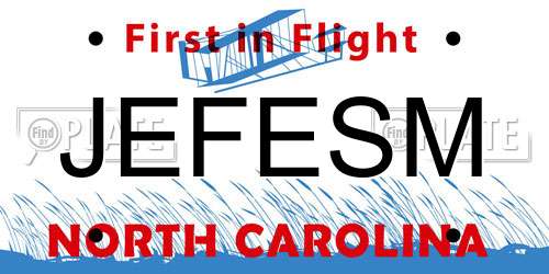 JEFESM North Carolina License Plate