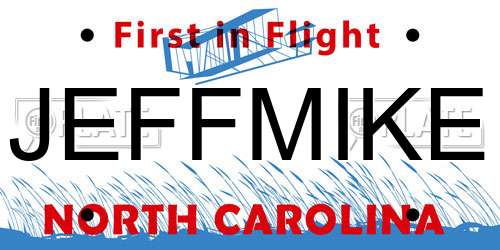 JEFFMIKE North Carolina License Plate