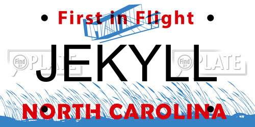 JEKYLL North Carolina License Plate