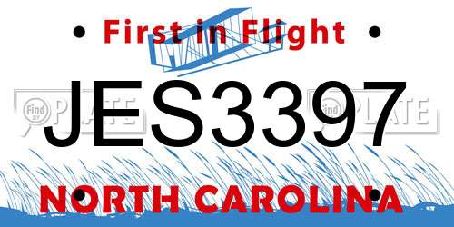 JES3397 North Carolina License Plate