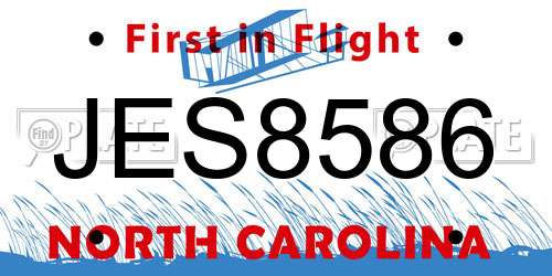 JES8586 North Carolina License Plate