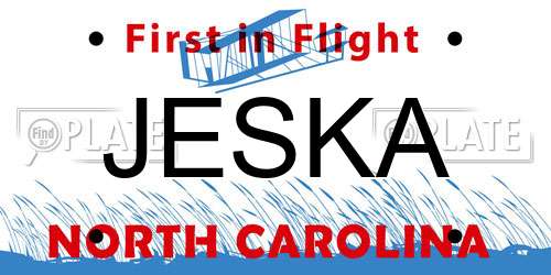 JESKA North Carolina License Plate