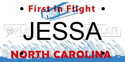 JESSA North Carolina License Plate