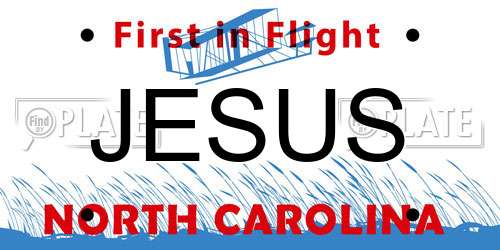 JESUS North Carolina License Plate
