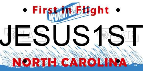 JESUS1ST North Carolina License Plate