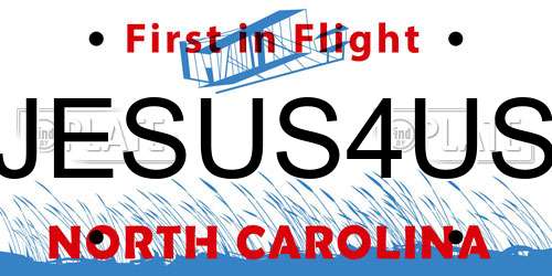 JESUS4US North Carolina License Plate