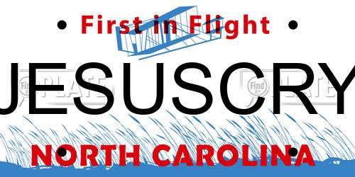 JESUSCRY North Carolina License Plate