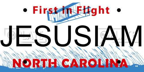 JESUSIAM North Carolina License Plate