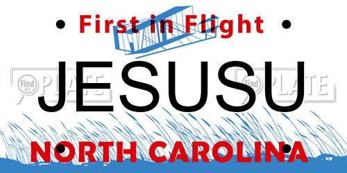 JESUSU North Carolina License Plate