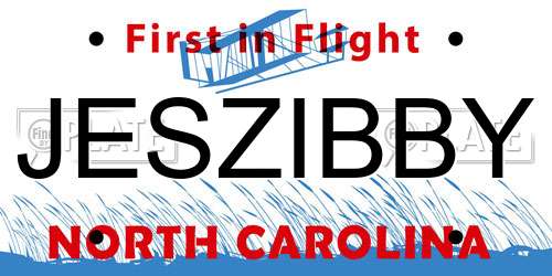 JESZIBBY North Carolina License Plate