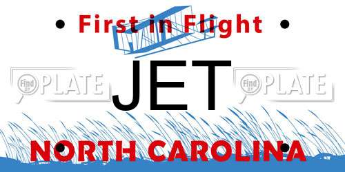 JET North Carolina License Plate