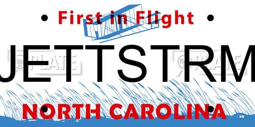 JETTSTRM North Carolina License Plate