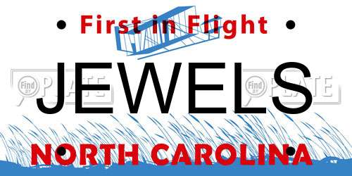 JEWELS North Carolina License Plate