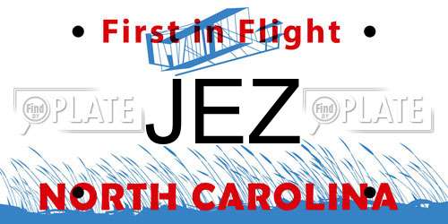 JEZ North Carolina License Plate