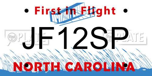 JF12SP North Carolina License Plate
