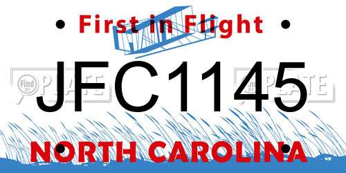 JFC1145 North Carolina License Plate