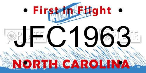 JFC1963 North Carolina License Plate