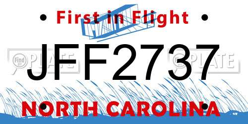 JFF2737 North Carolina License Plate