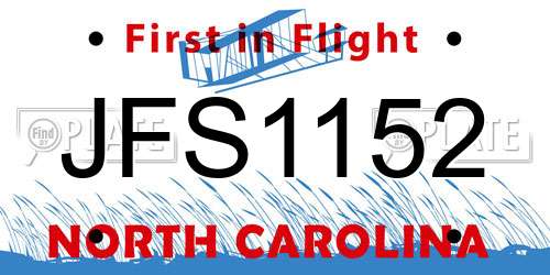 JFS1152 North Carolina License Plate