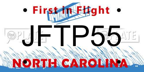 JFTP55 North Carolina License Plate